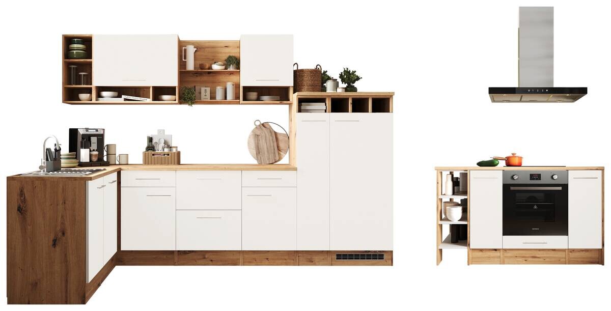 Respekta Inselküche Hilde weiß matt B/H/T: ca. 310x205x172 cm