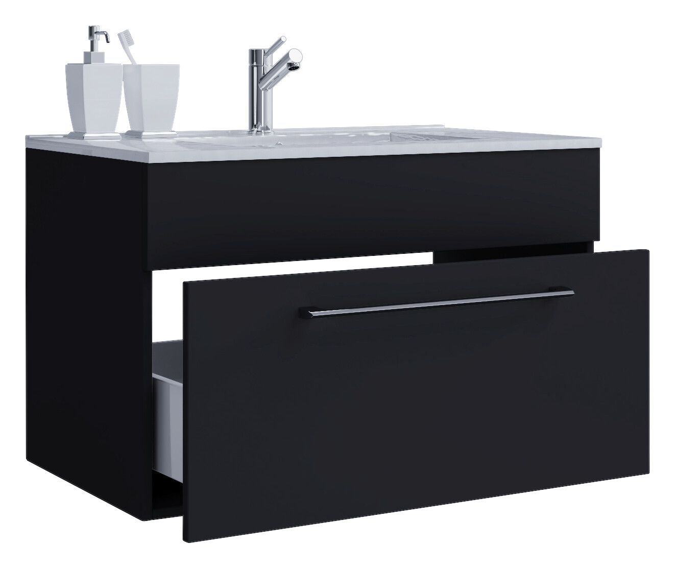 Badblock 2tlg-Badinos schwarz weiß B/H/T: ca. 80x50x46 cm Badblock 2tlg-Badinos schwarz weiß B/H/T: ca. 80x50x46 cm