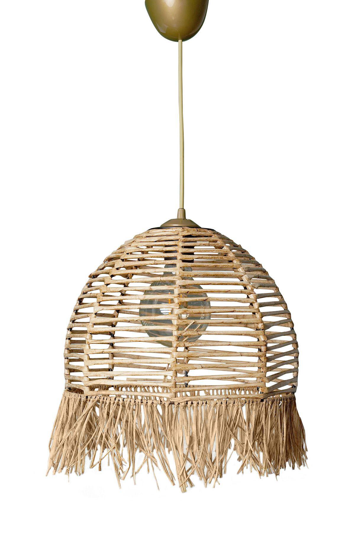 Opviq Pendelleuchte natur B/H/T/L/D: ca. 30x80x30x30x30 cm E27 1 Brennstellen