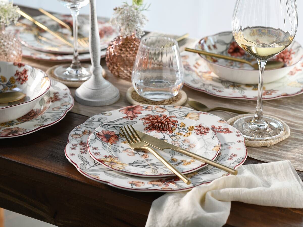 CreaTable Tafelservice Fiore bunt Steingut 12 tlg.