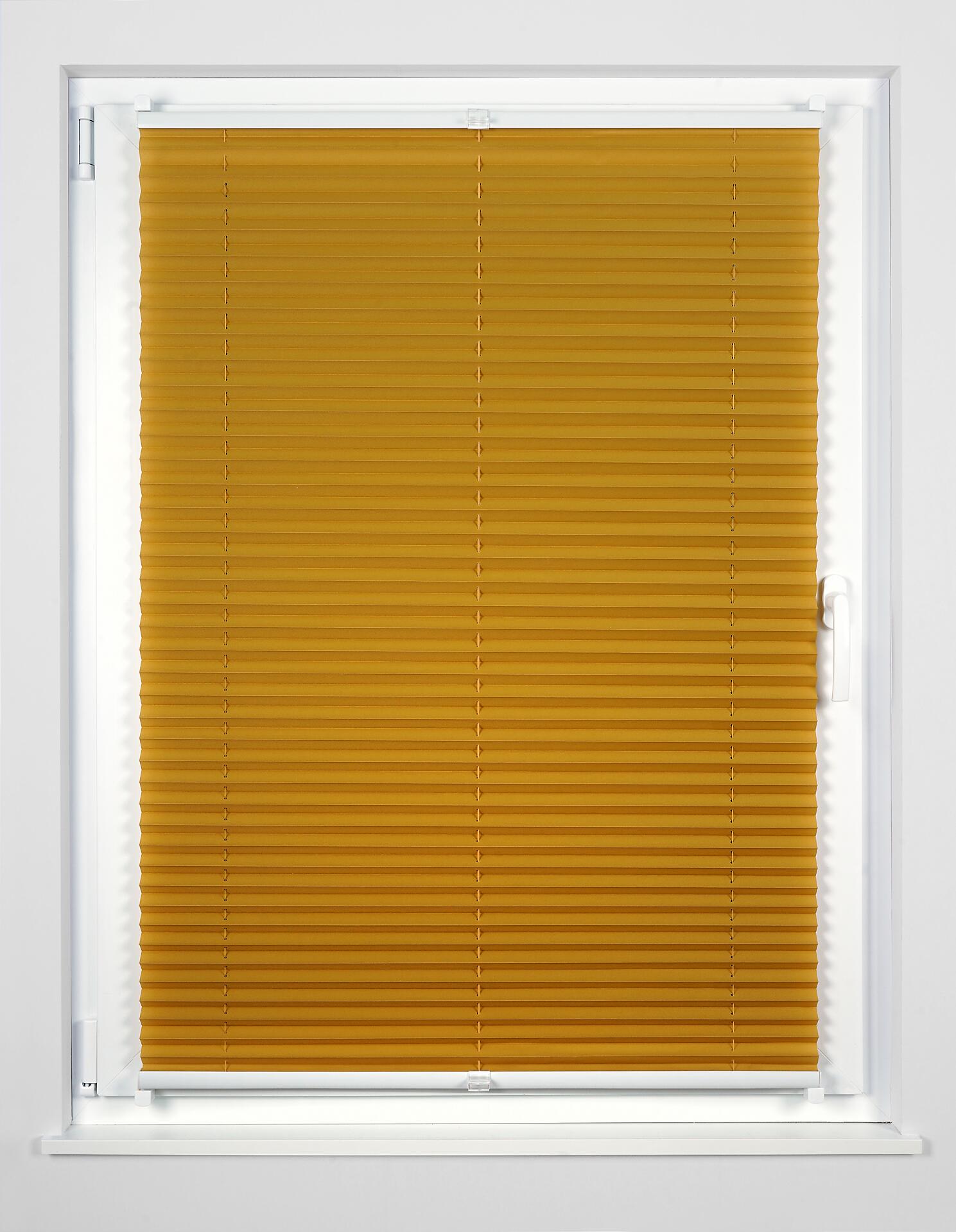 Hochwertiges Klemmplissee gold B/L: ca. 80x210 cm