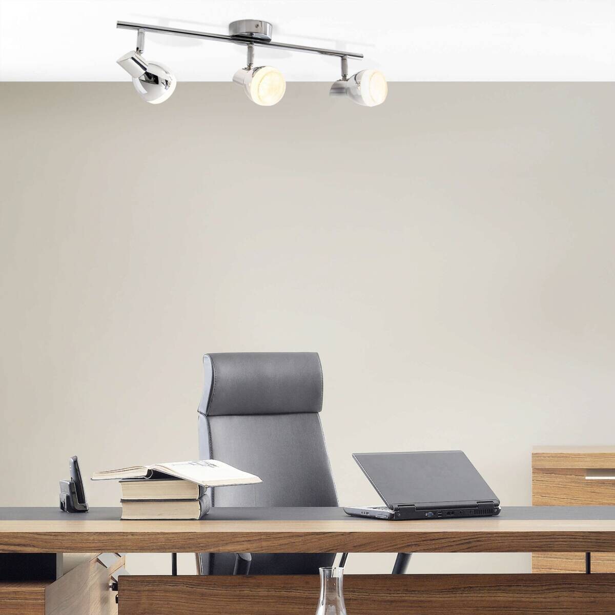 Näve Leuchten Deckenleuchte 1165142 Chrom Metall Kunststoff B/H/T: ca. 8x13x48 cm 3 Brennstellen