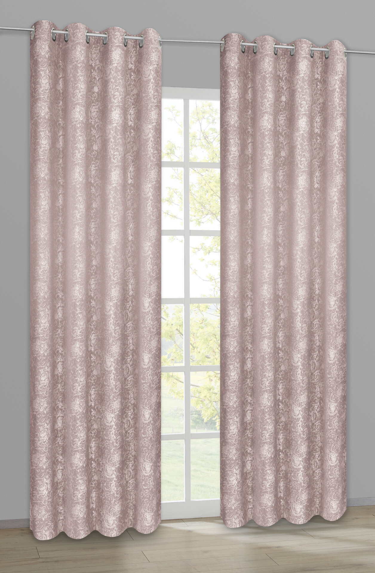 POCOline Ösenvorhang Roses rosé B/H: ca. 140x245 cm