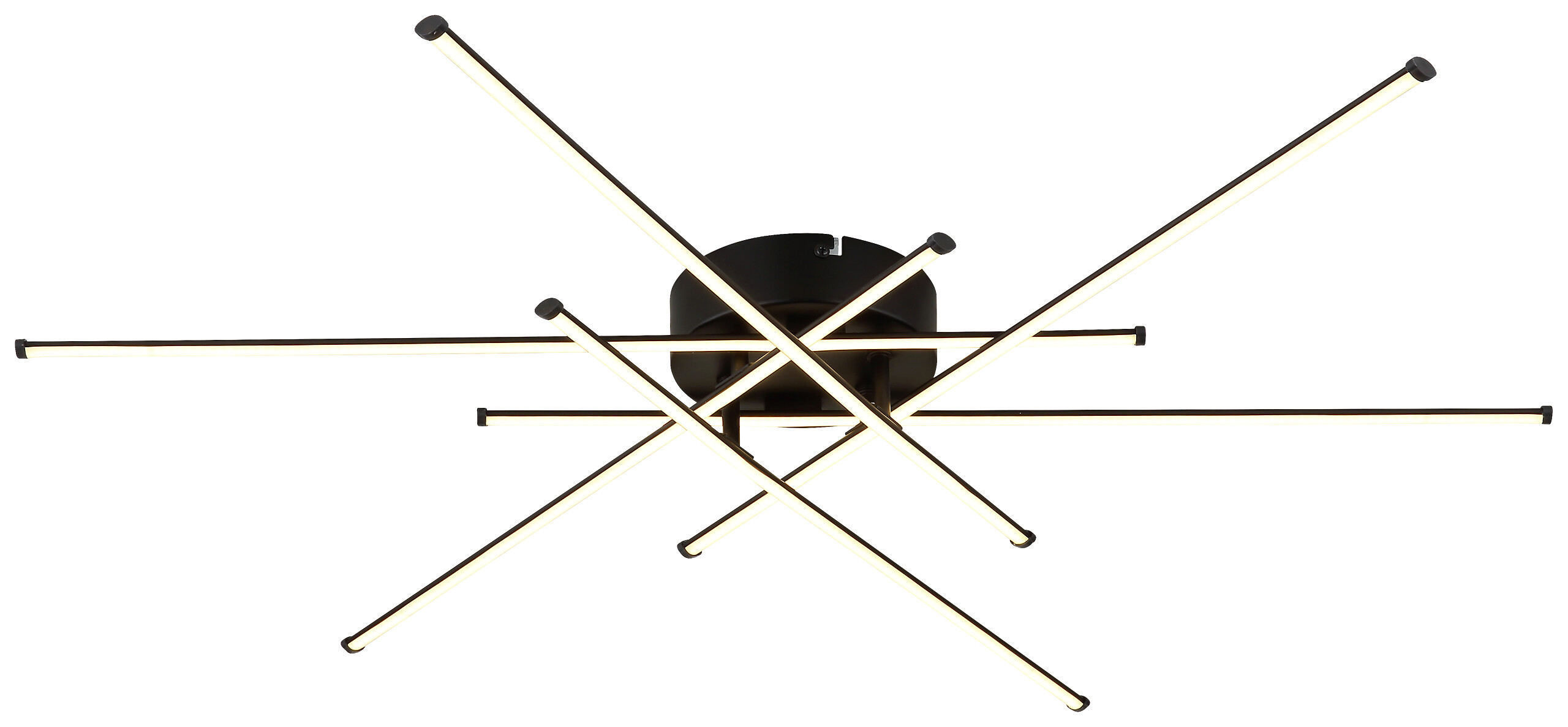 GLOBO LED-Deckenleuchte mattschwarz Opal Kunststoff Metall H/D: ca. 7,7x80 cm 1 Brennstellen