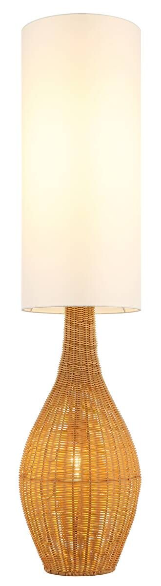 GLOBO Stehleuchte ANKO 40970243 weiß braun Textil Kunststoff H/D: ca. 125x27 cm 2 Brennstellen