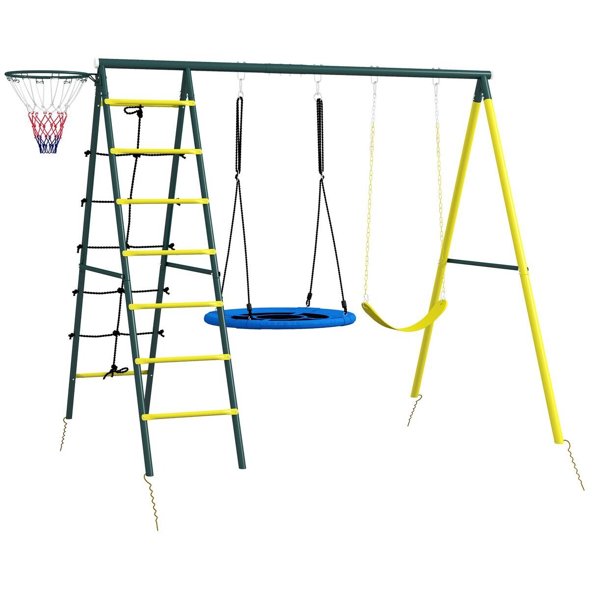 Outsunny Kinderschaukel gelb B/H/L: ca. 180x202x267 cm