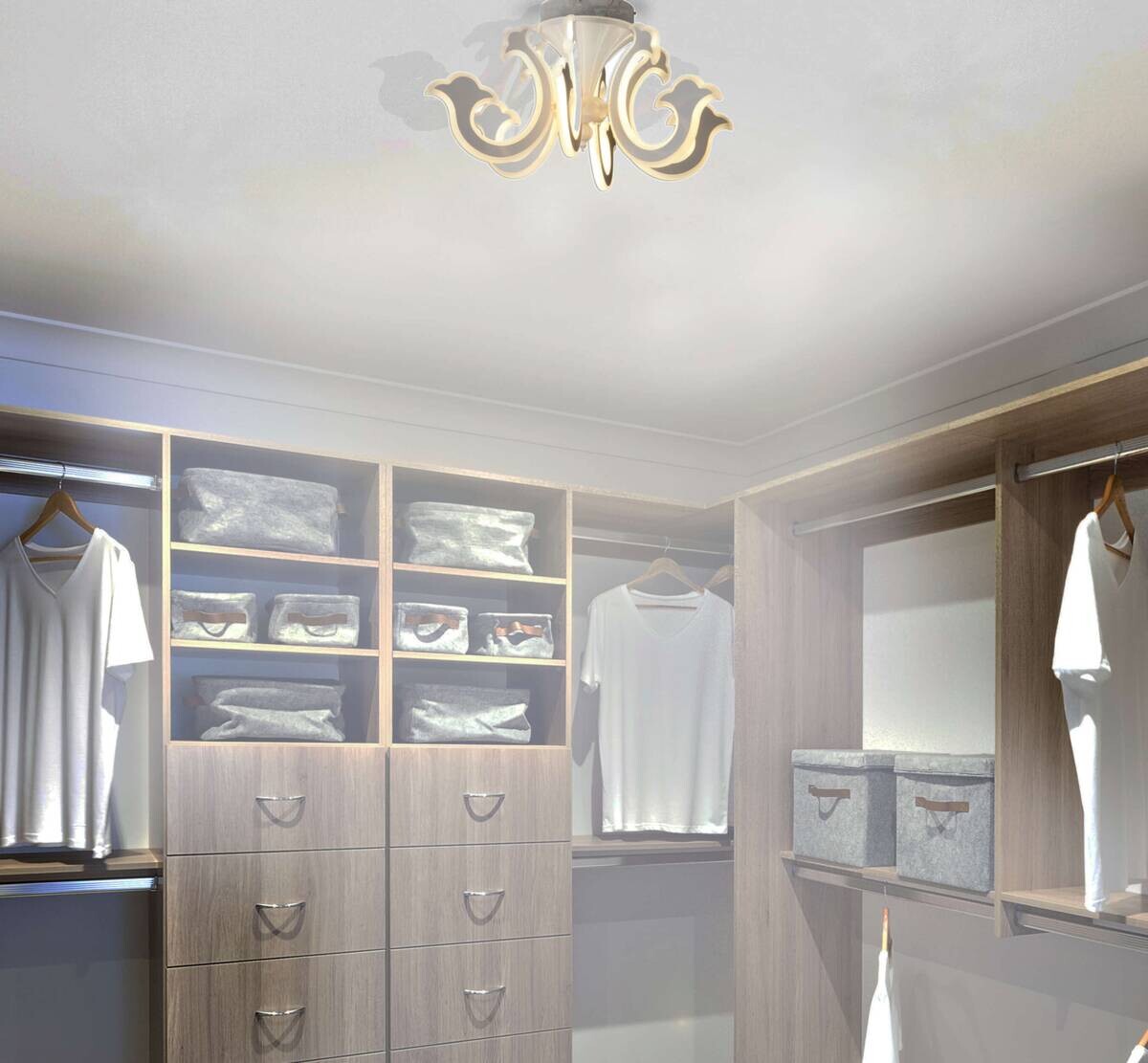 Näve Leuchten Deckenleuchte 1229523 weiß Kunststoff Metall B/H/T: ca. 66x39,5x66 cm null 6 Brennstellen