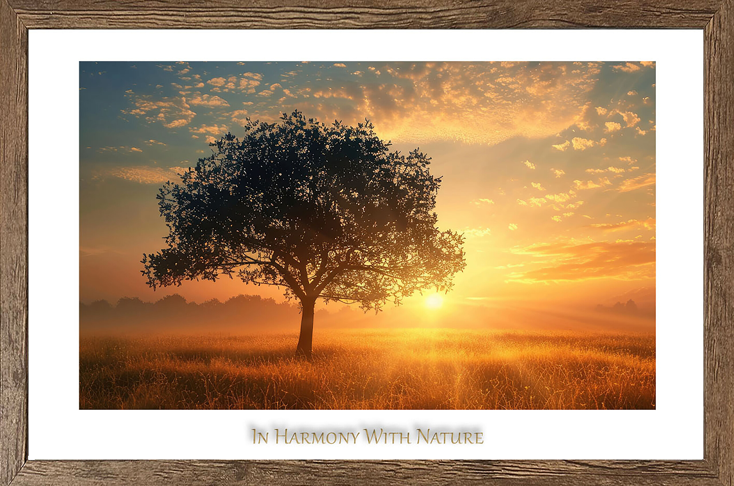 Gerahmtes Bild Baum B/H: ca. 70x50 cm