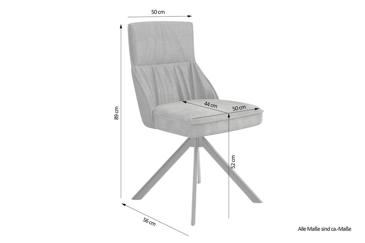 Stuhl CALIFORNIA 2er-Set anthrazit Webstoff B/H/T: ca. 50x89x56 cm