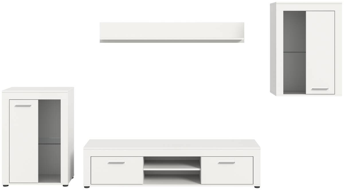 Wohnwand Jam weiß B/H/T: ca. 169x310x35 cm