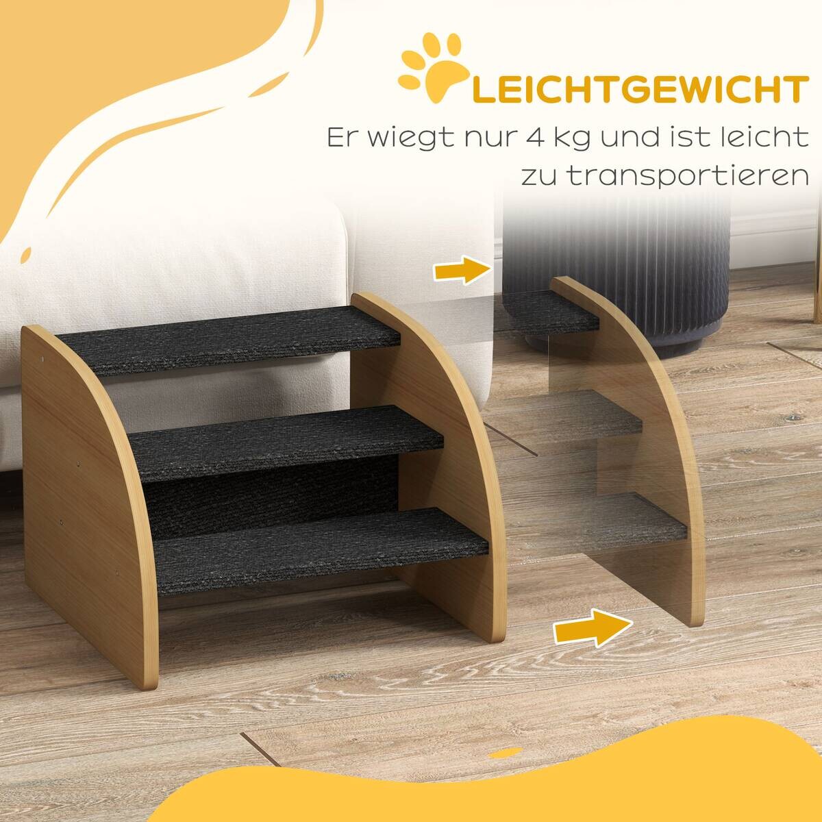 PawHut Hunde-Zubehör Eiche Spanplatte B/H/L: ca. 38,5x38,5x30 cm