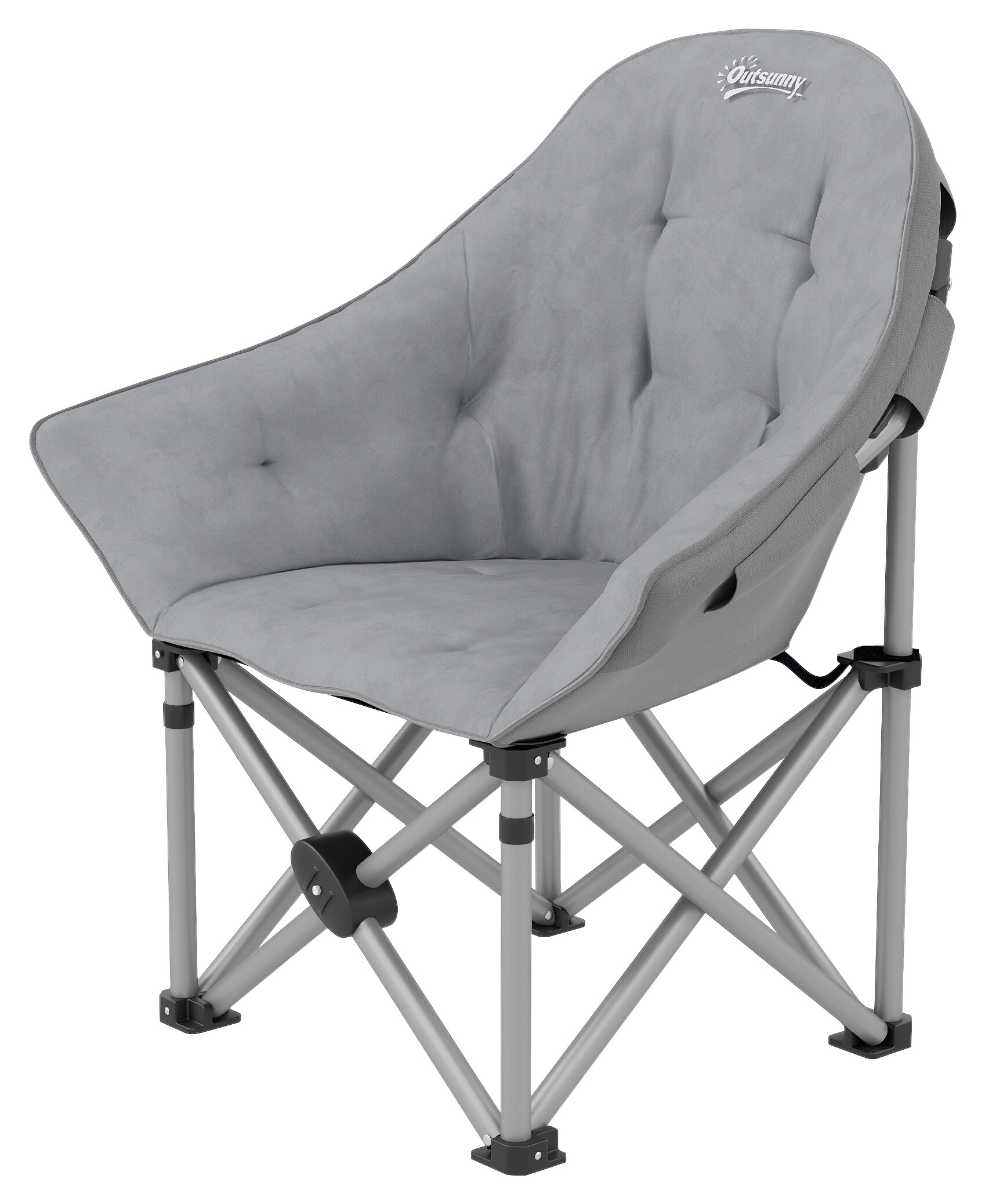 Outsunny Campingstuhl dunkelgrau Metall B/H/L: ca. 63x100x90 cm