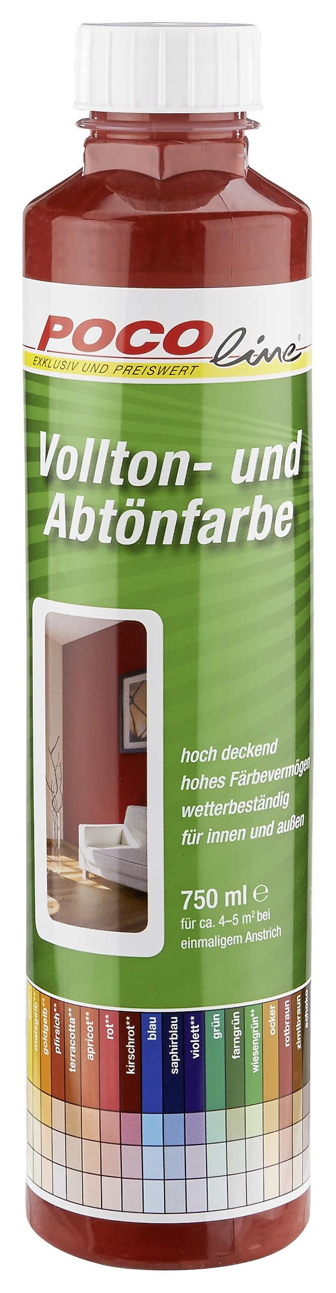 POCOline Vollton- und Abtönfarbe rotbraun ca. 0,75 l