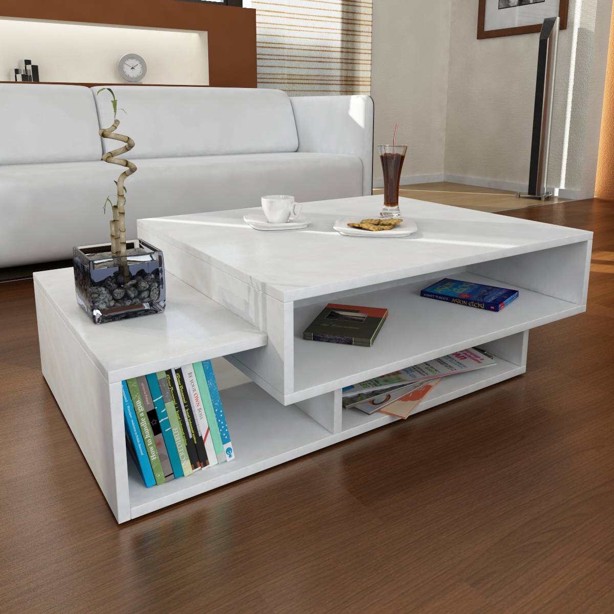 Couchtisch Tab weiß B/H/T: ca. 105x32x60 cm