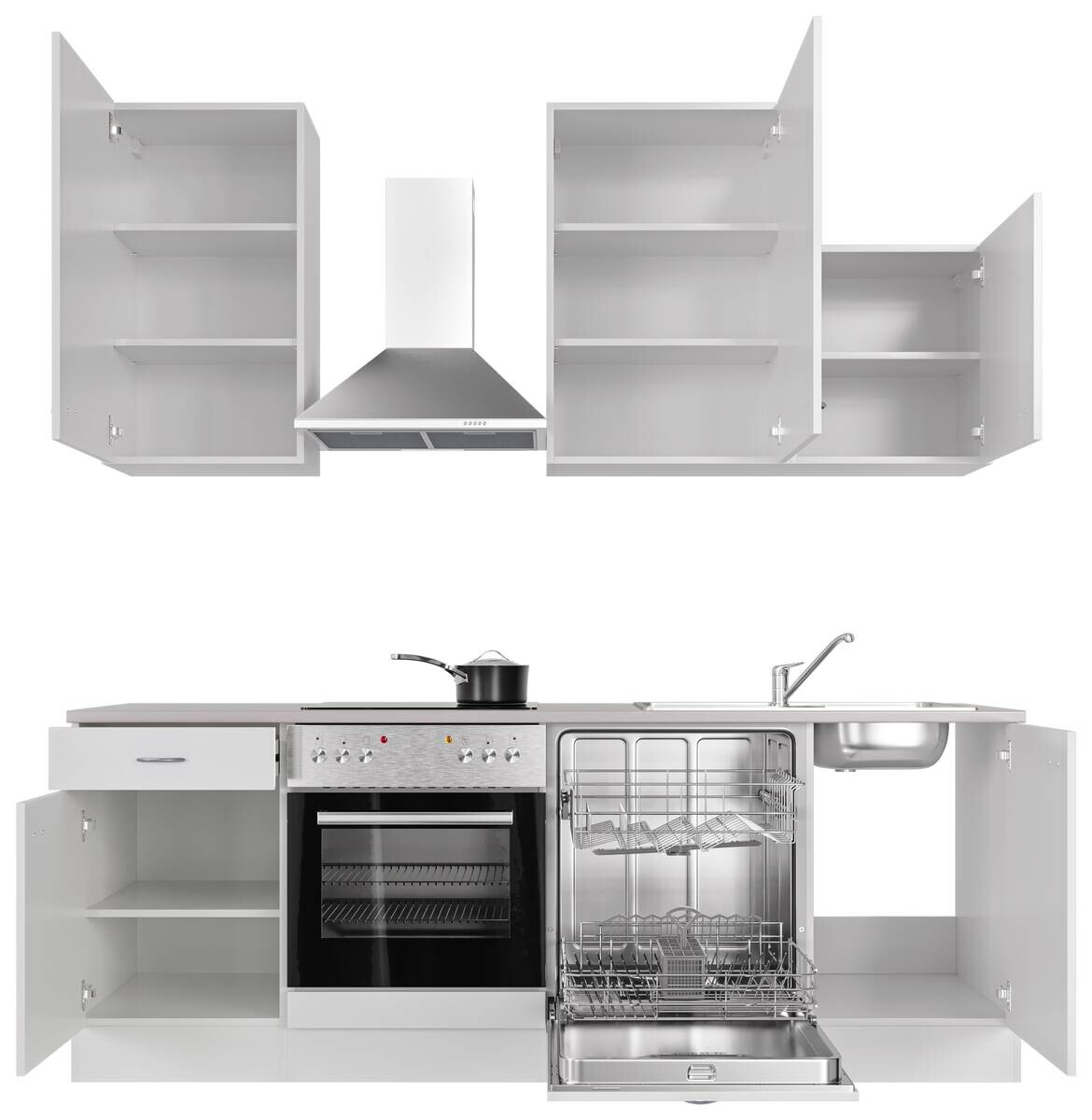 Küchenblock Wito weiß B/H/T: ca. 220x234x60 cm