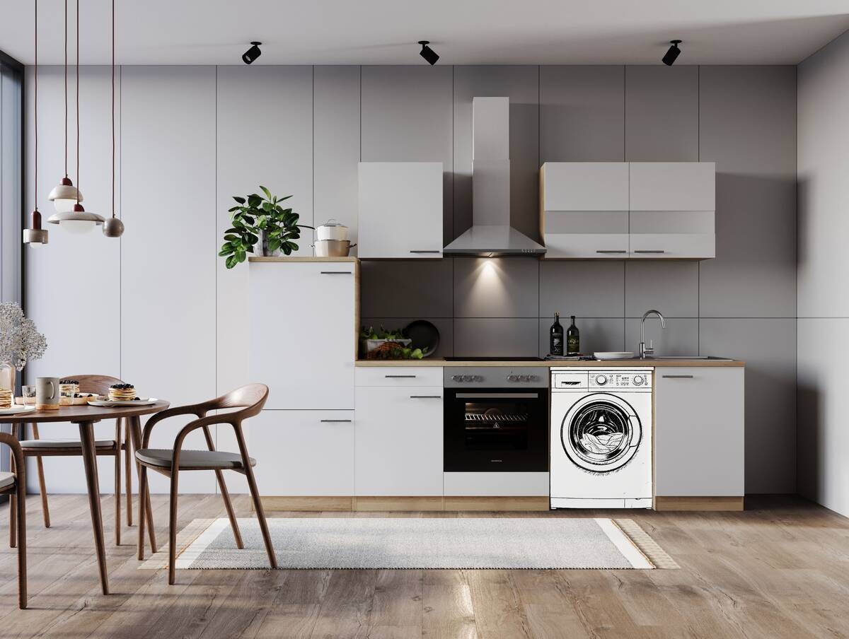 Respekta Küchenblock Merle weiß B/H/T: ca. 280x200x60 cm