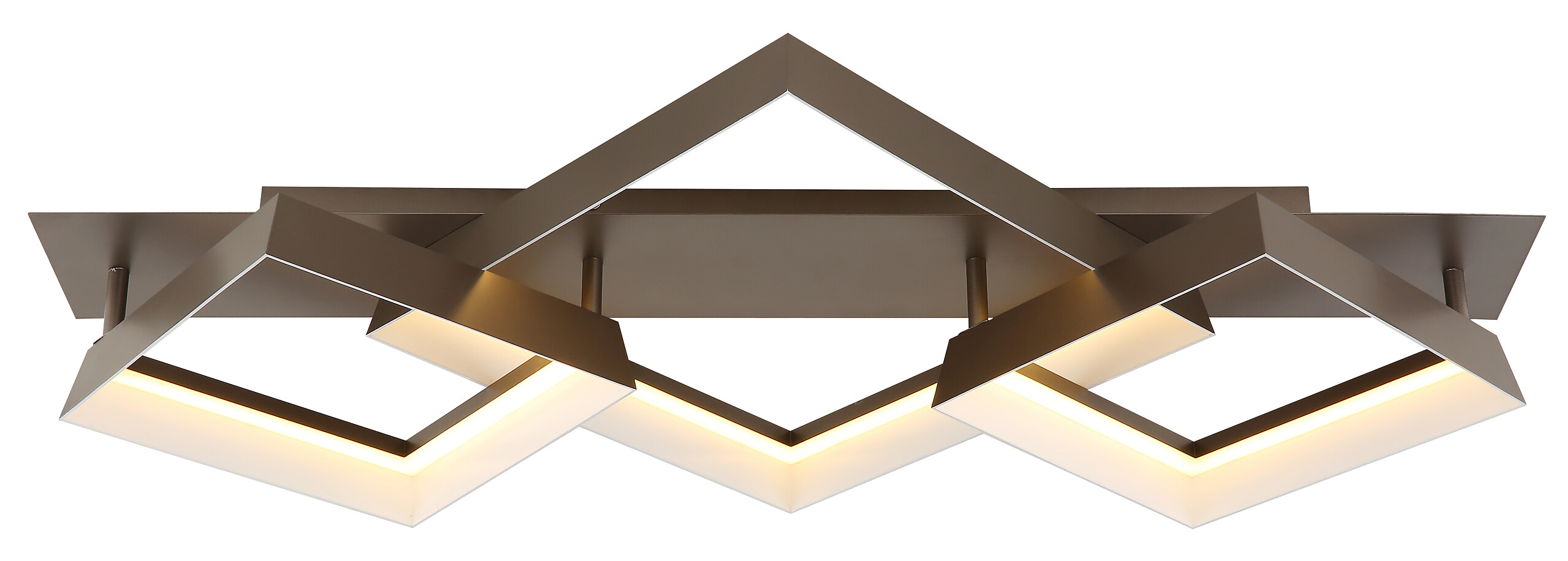 GLOBO Deckenleuchte kaffee Kunststoff Metall B/H/L: ca. 49,5x12x85 cm 1 Brennstellen