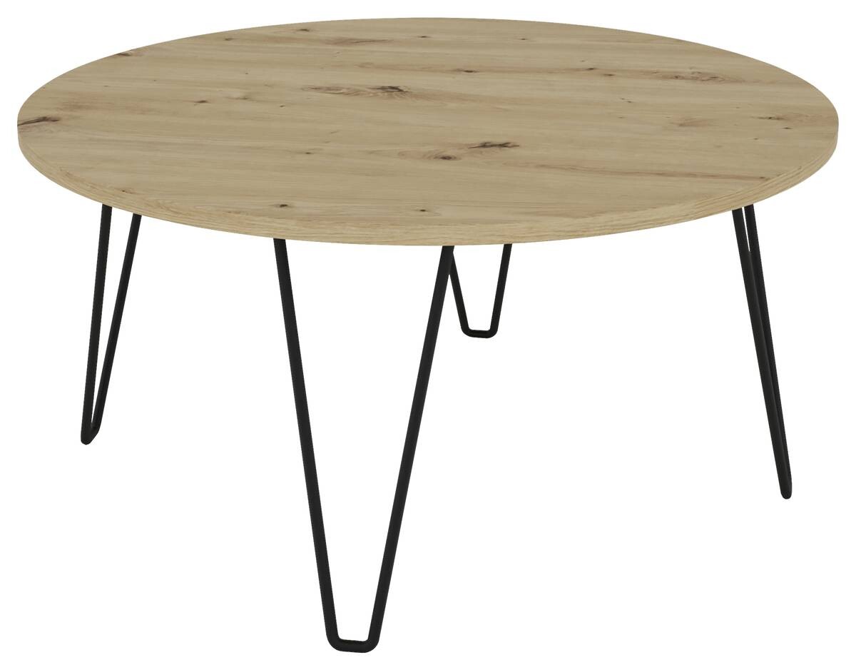 byLIVING Couchtisch FLAIR Eiche schwarz Holzwerkstoff Metall