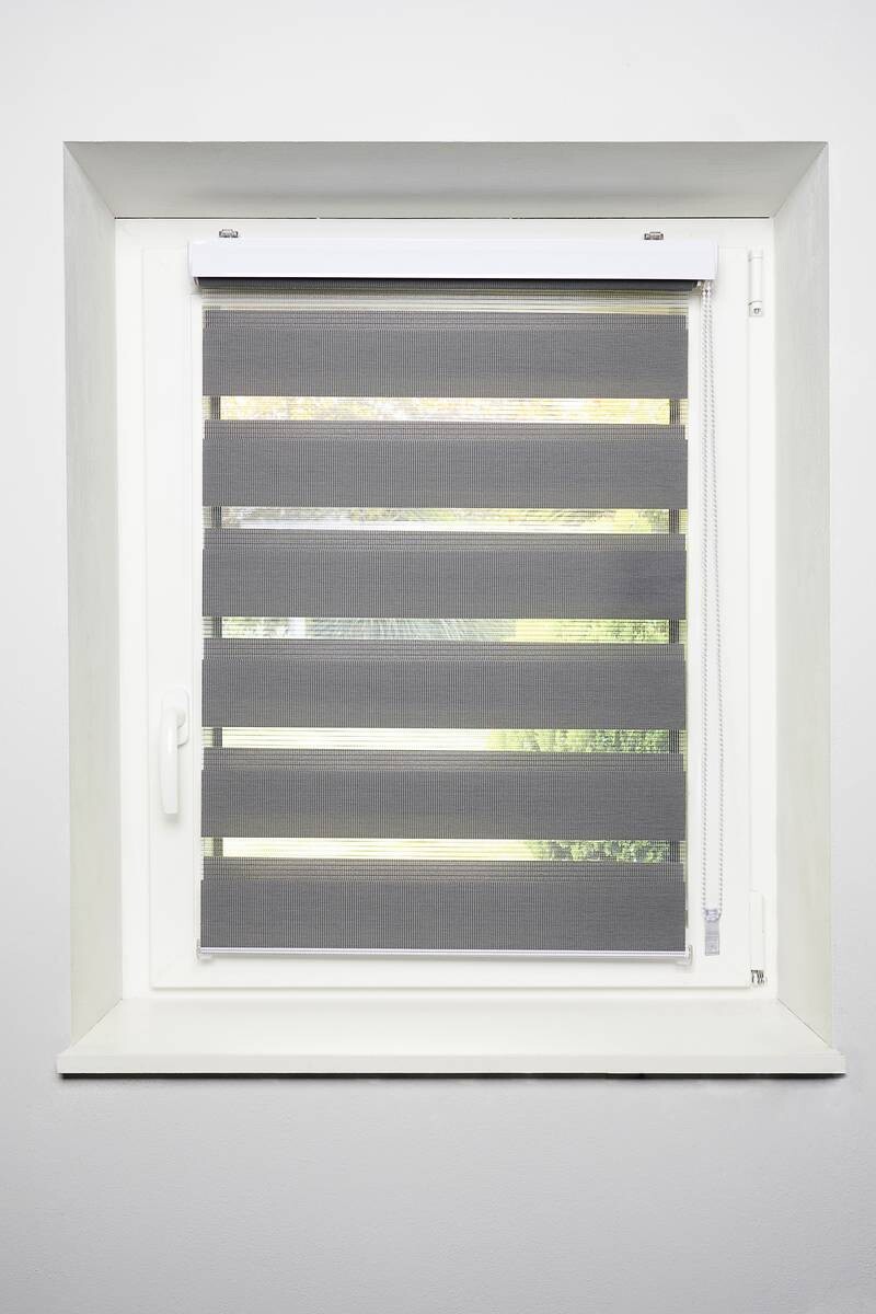 Doppelrollo mit Blende grau B/L: ca. 140x160 cm