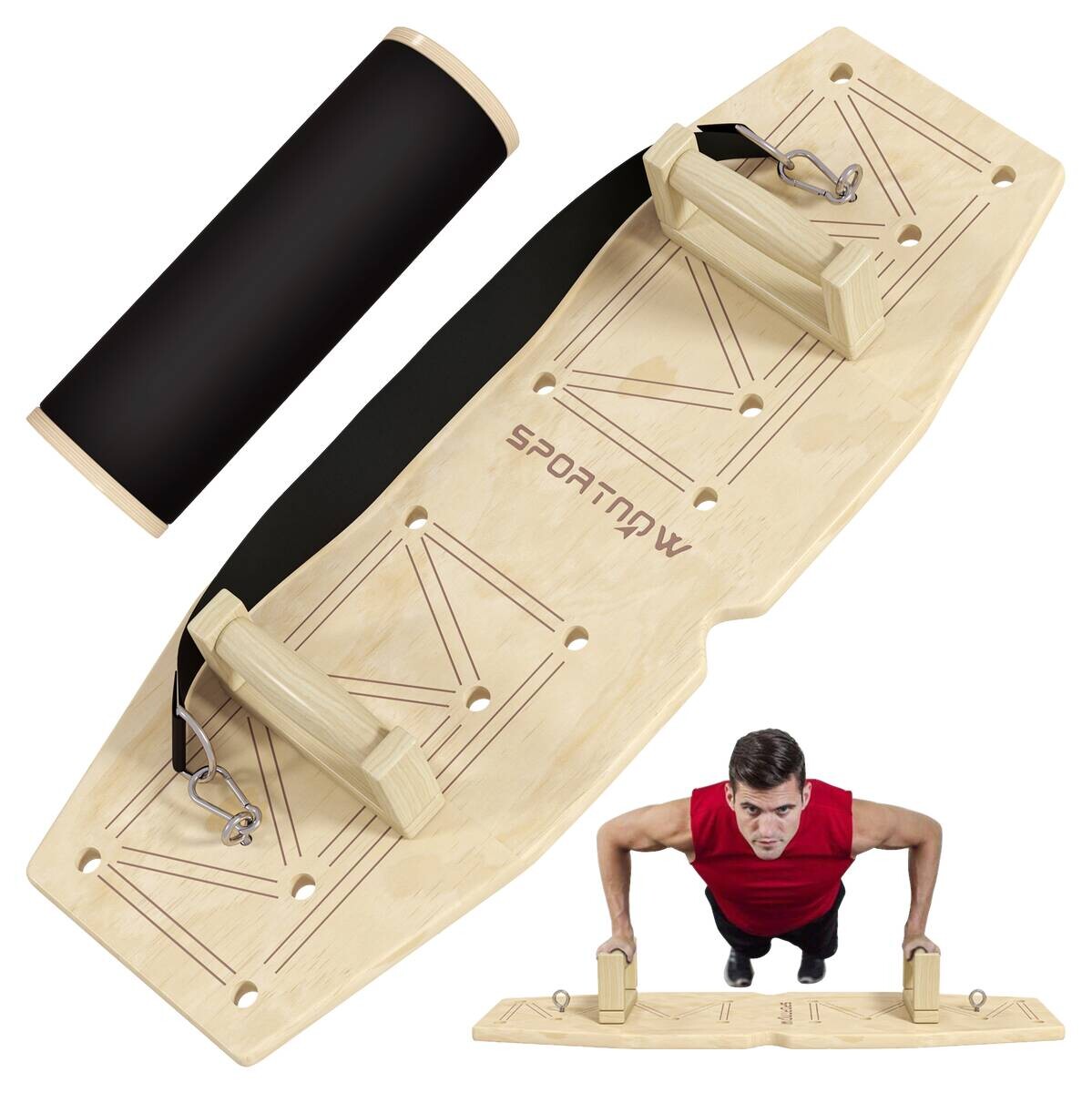 SPORTNOW Liegestützgriffe Holzoptik Holz B/H/L: ca. 30x26x80 cm