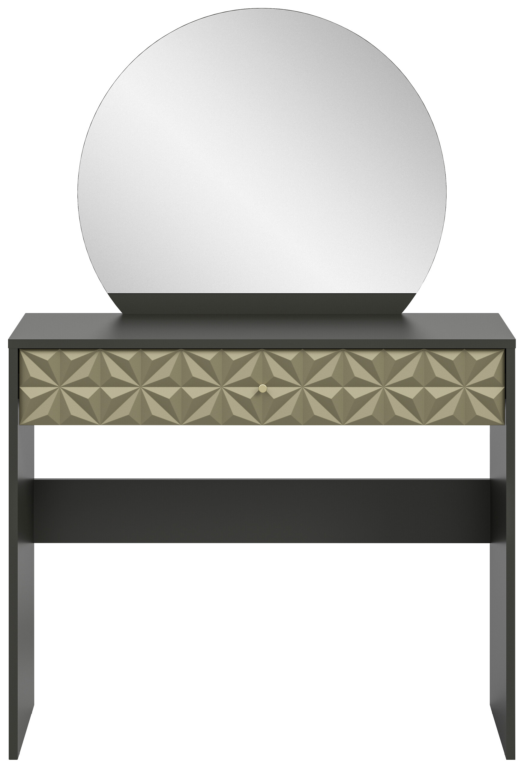 Schminktisch PRISMA schwarz gold Hochglanz Optik B/H/T: ca. 90x133x39 cm