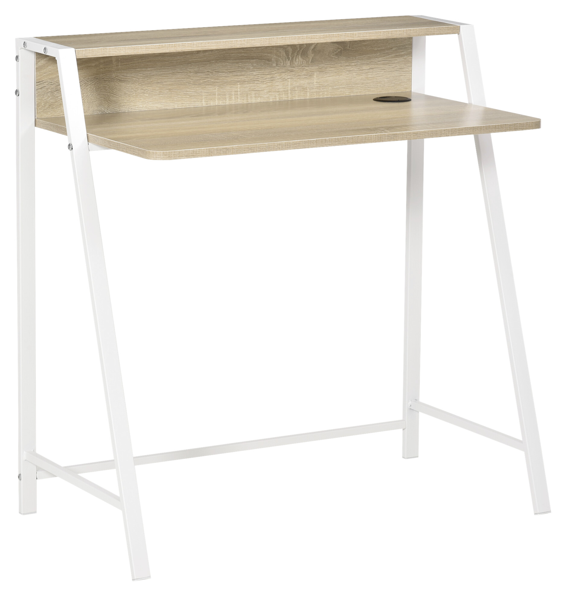 Schreibtisch 836-055AK weiß Eiche Nachbildung B/H/T: ca. 84x85x45 cm