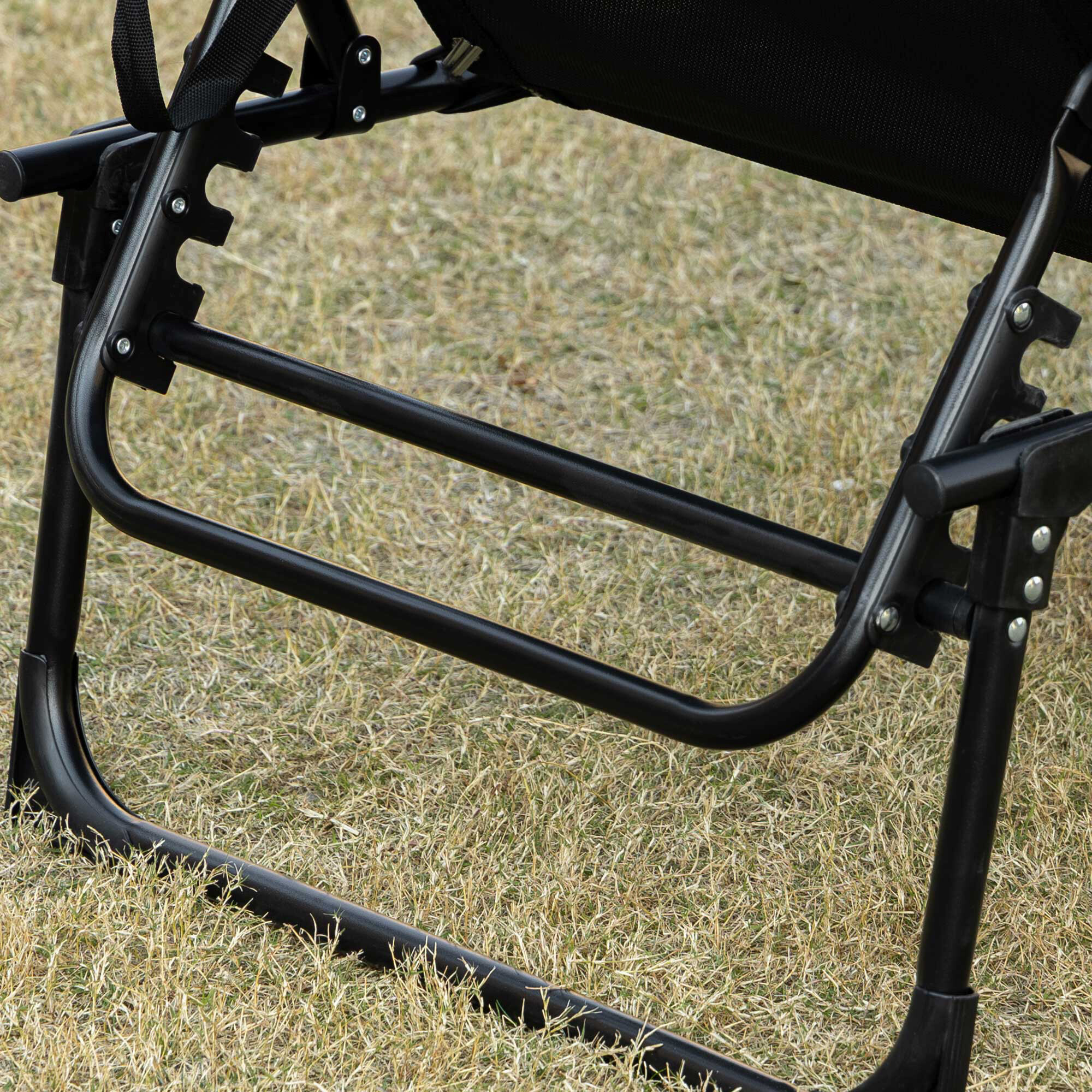 Outsunny Sonnenliege schwarz Netzstoff B/H/L: ca. 58x30x185 cm