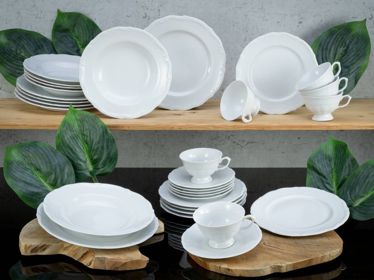 CreaTable Kombiservice Maria Theresia weiß Porzellan 30 tlg.