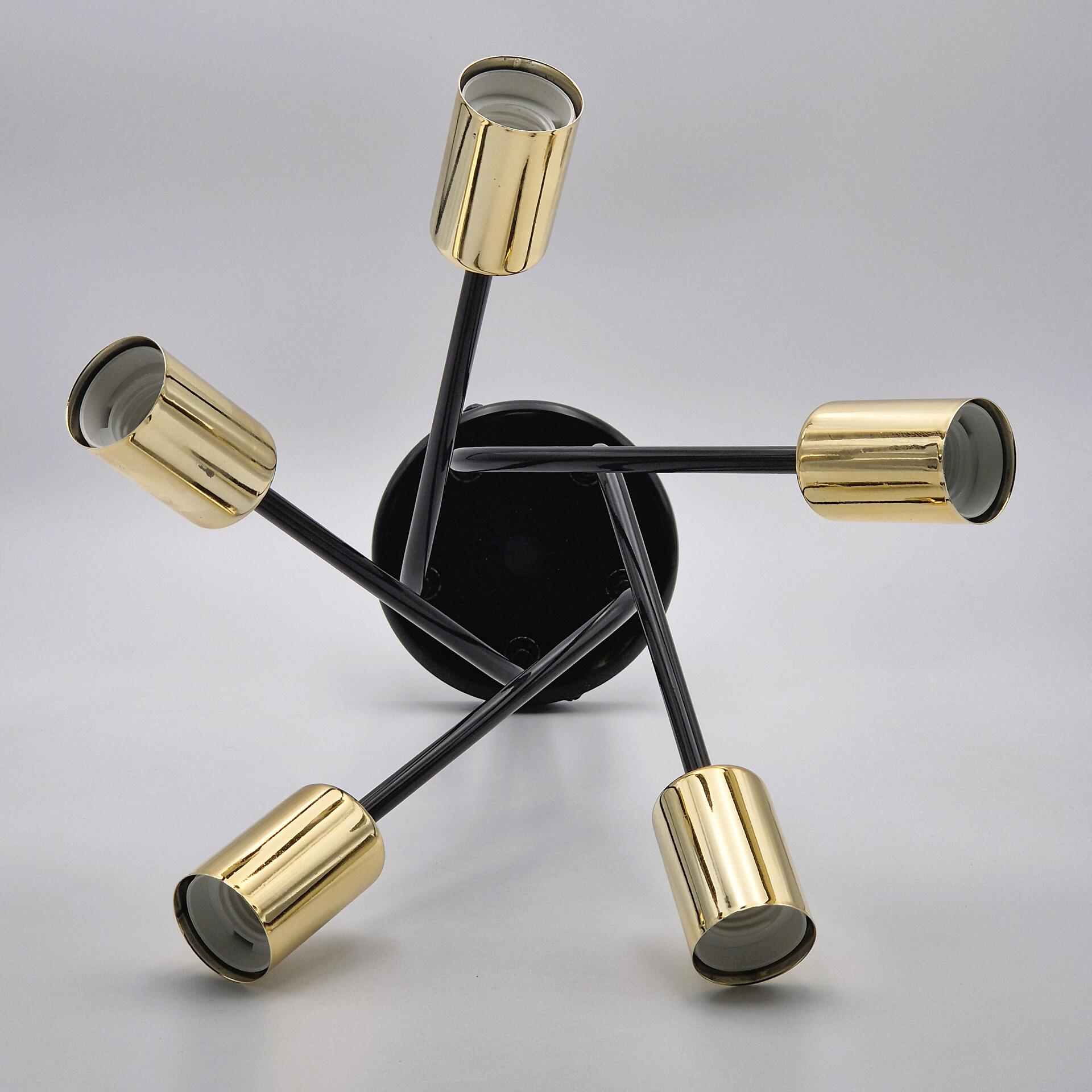 Lamkur Deckenleuchte gold Stahl B/H/L: ca. 36x34x36 cm E27 5 Brennstellen