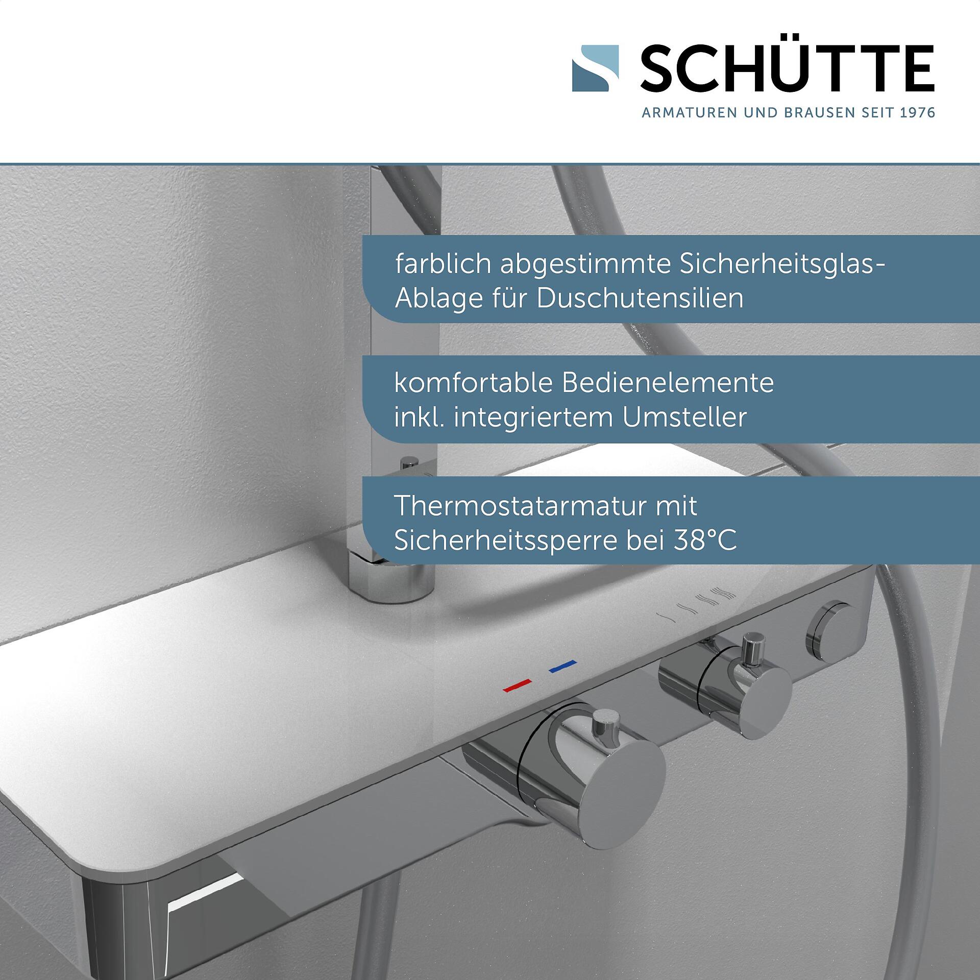 Überkopf-Brauseset mit Thermostatarmatur OCEAN Chrom B/H/T: ca. 47x88,5x10,6 cm