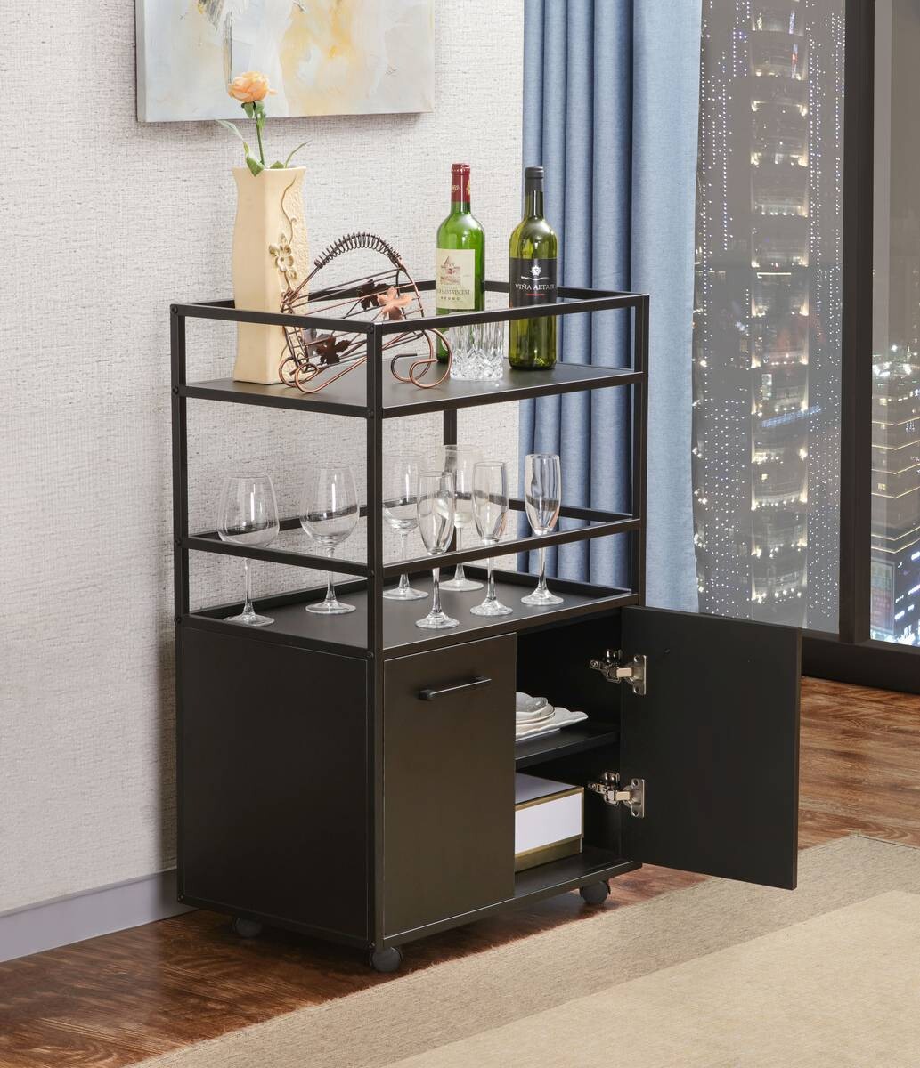 Barwagen Mosaik schwarz Metall B/H/T: ca. 60x94x40 cm