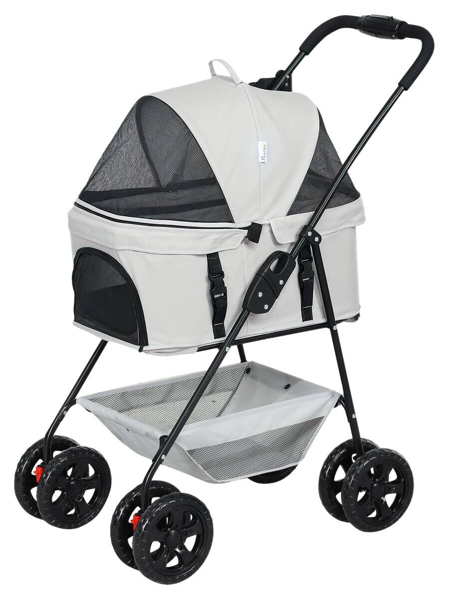 PawHut Hundewagen hellgrau Polyester B/H/L: ca. 50x102x76 cm