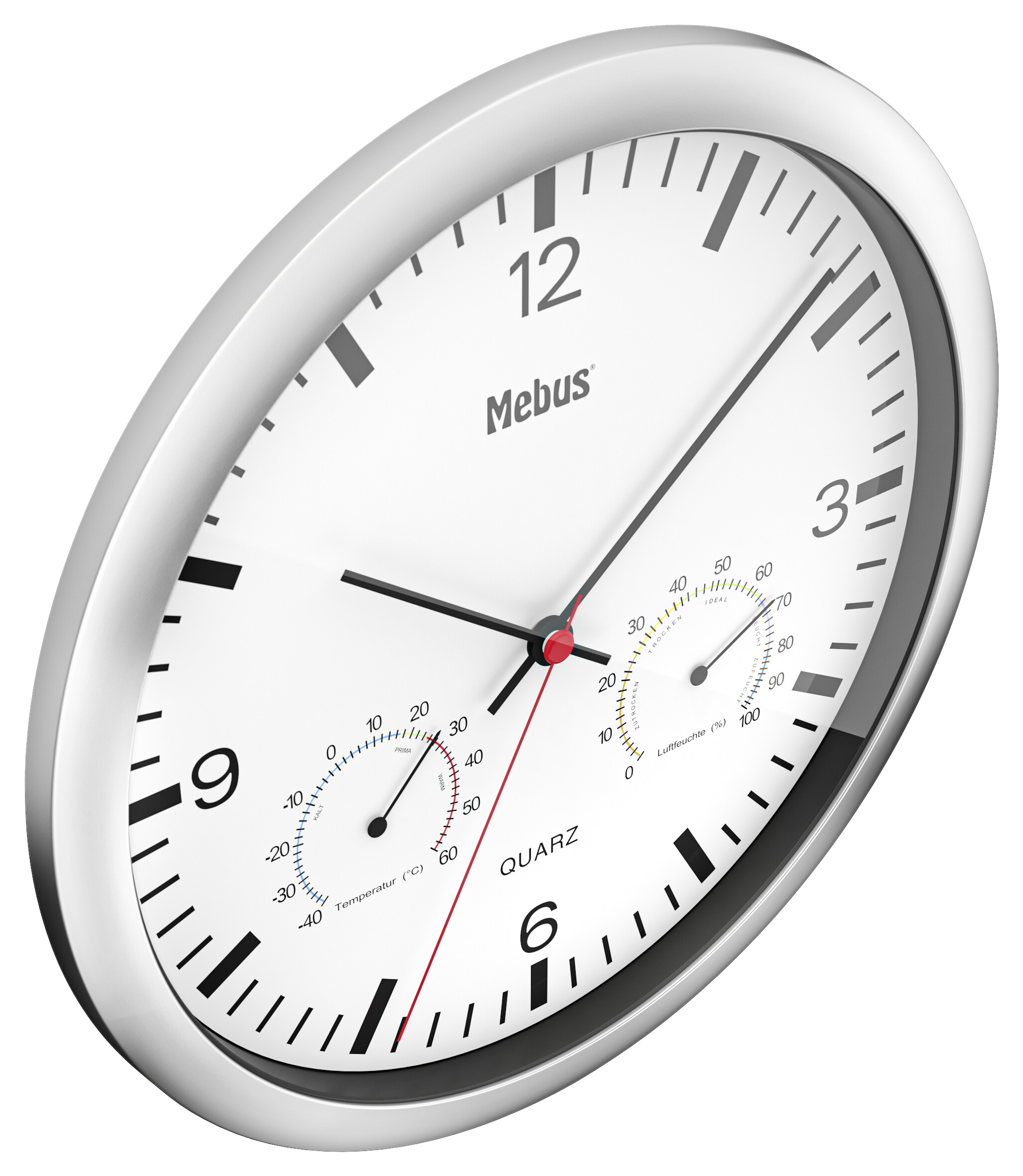 Mebus Wanduhr weiß D: ca. 25 cm