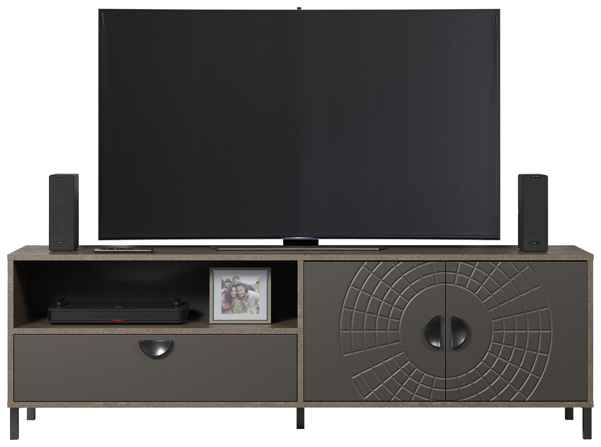 Lowboard Fusion Eiche dunkel Nachbildung bronze Optik B/H/T: ca. 183x55x40 cm