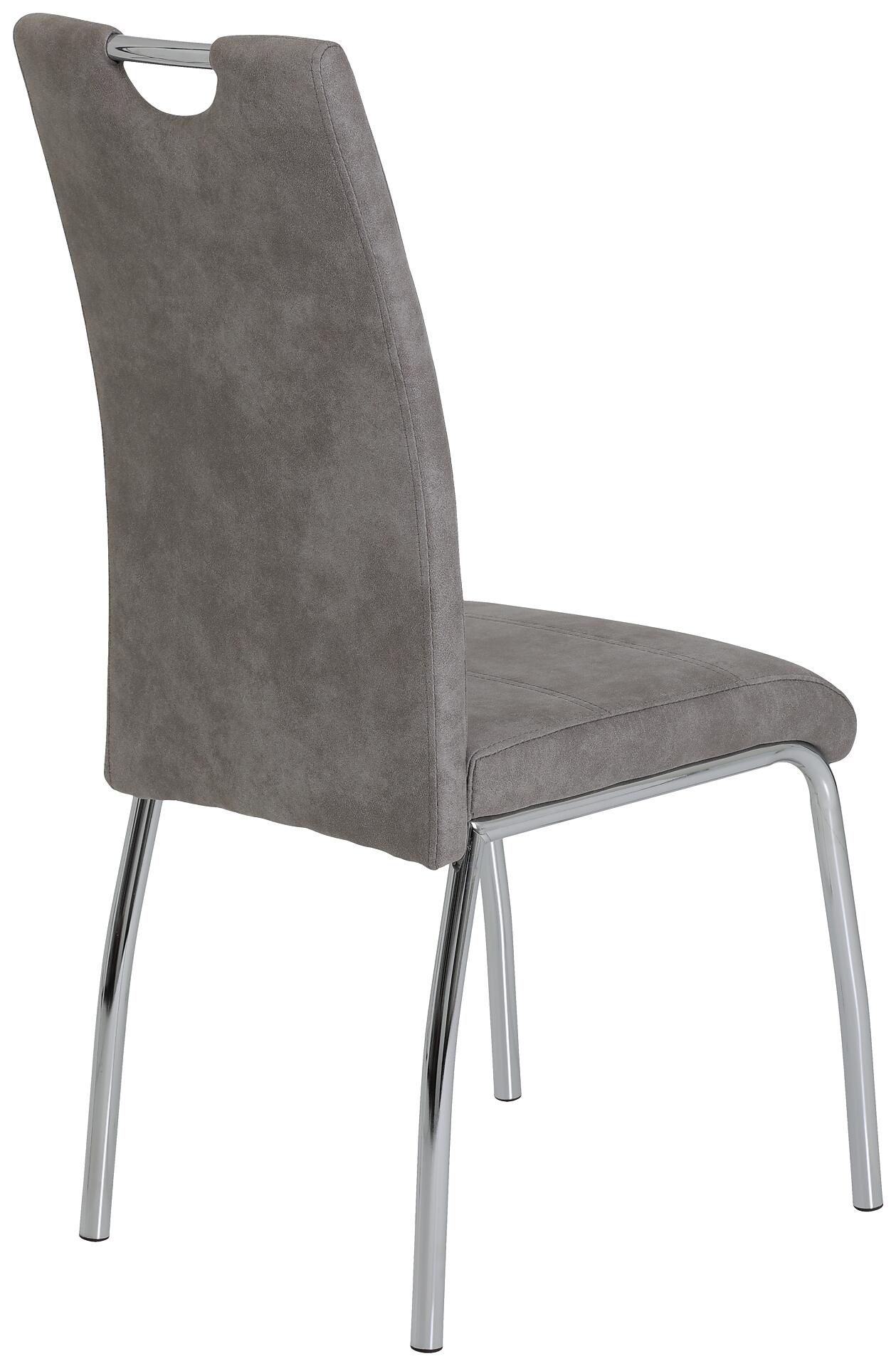 Stuhl Susi 4er Set grau Vintage Microfaser B/H/T: ca. 44x98x61 cm