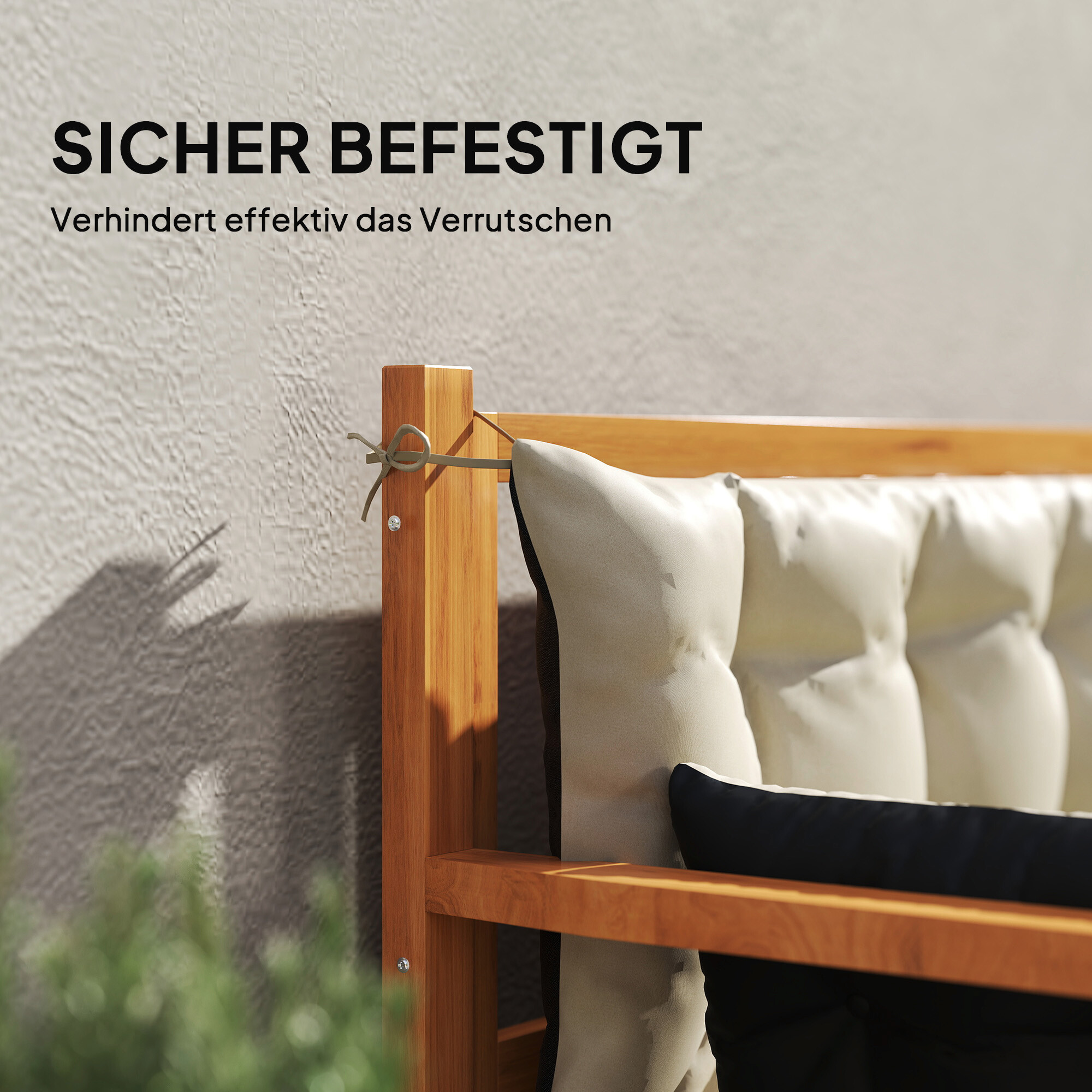 Outsunny Sitzkissen-Set beige Polyester B/H/L: ca. 110x8x180 cm