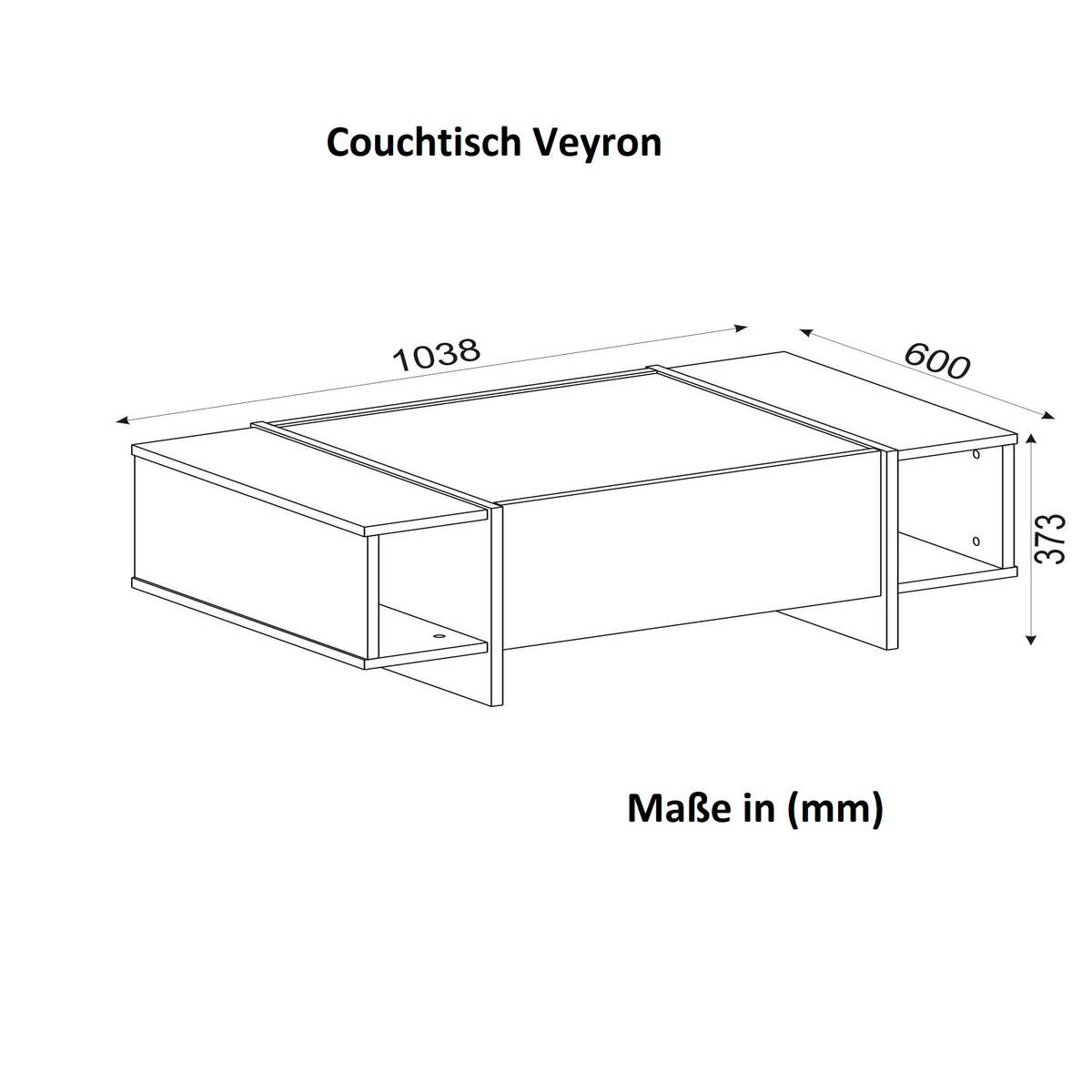 Couchtisch Rebab Rebab braun dunkelgrau Marmor Optik B/H/T: ca. 103,8x37,3x60 cm
