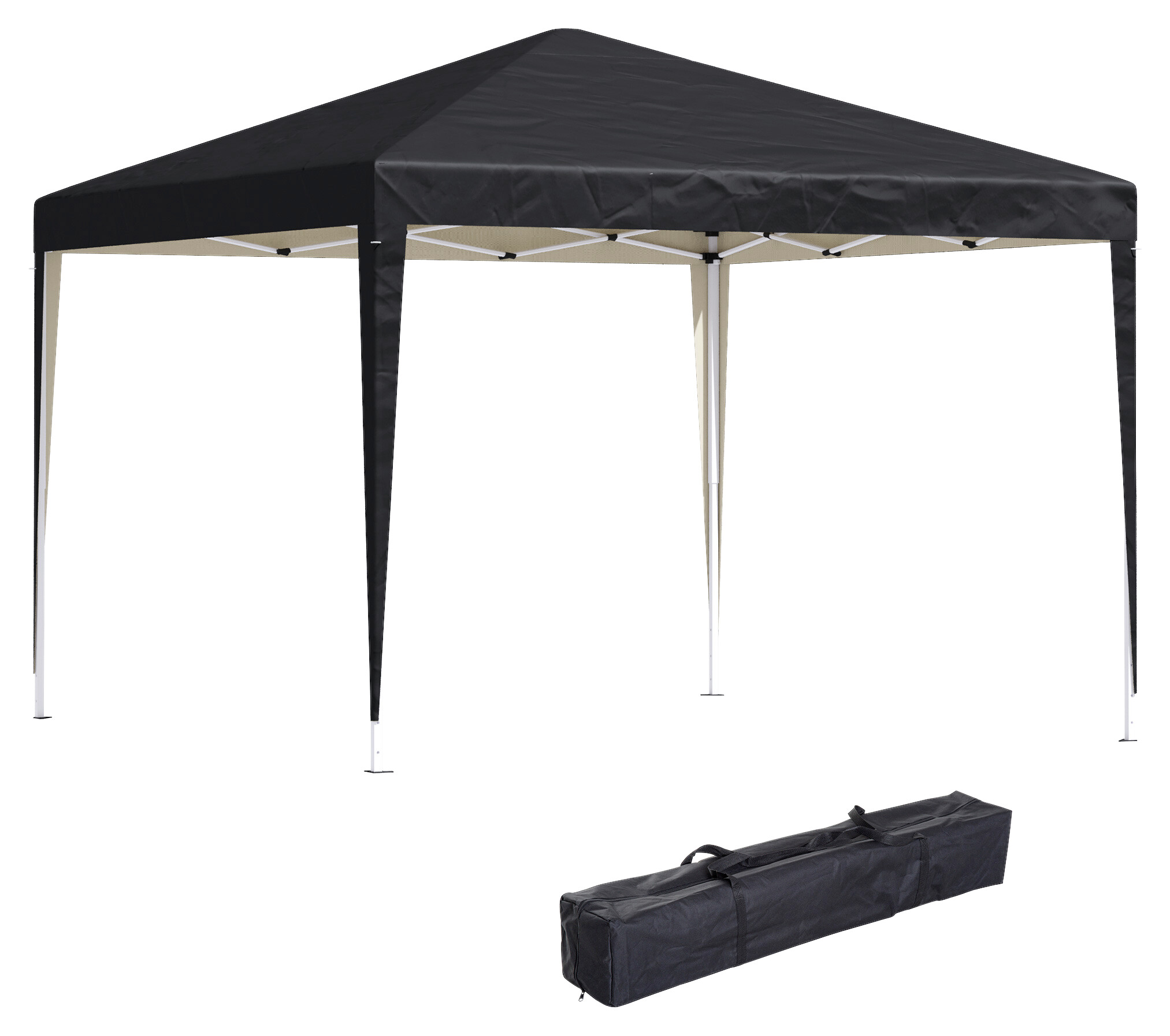 Outsunny Pavillon schwarz Stahl B/H/L: ca. 295x255x295 cm