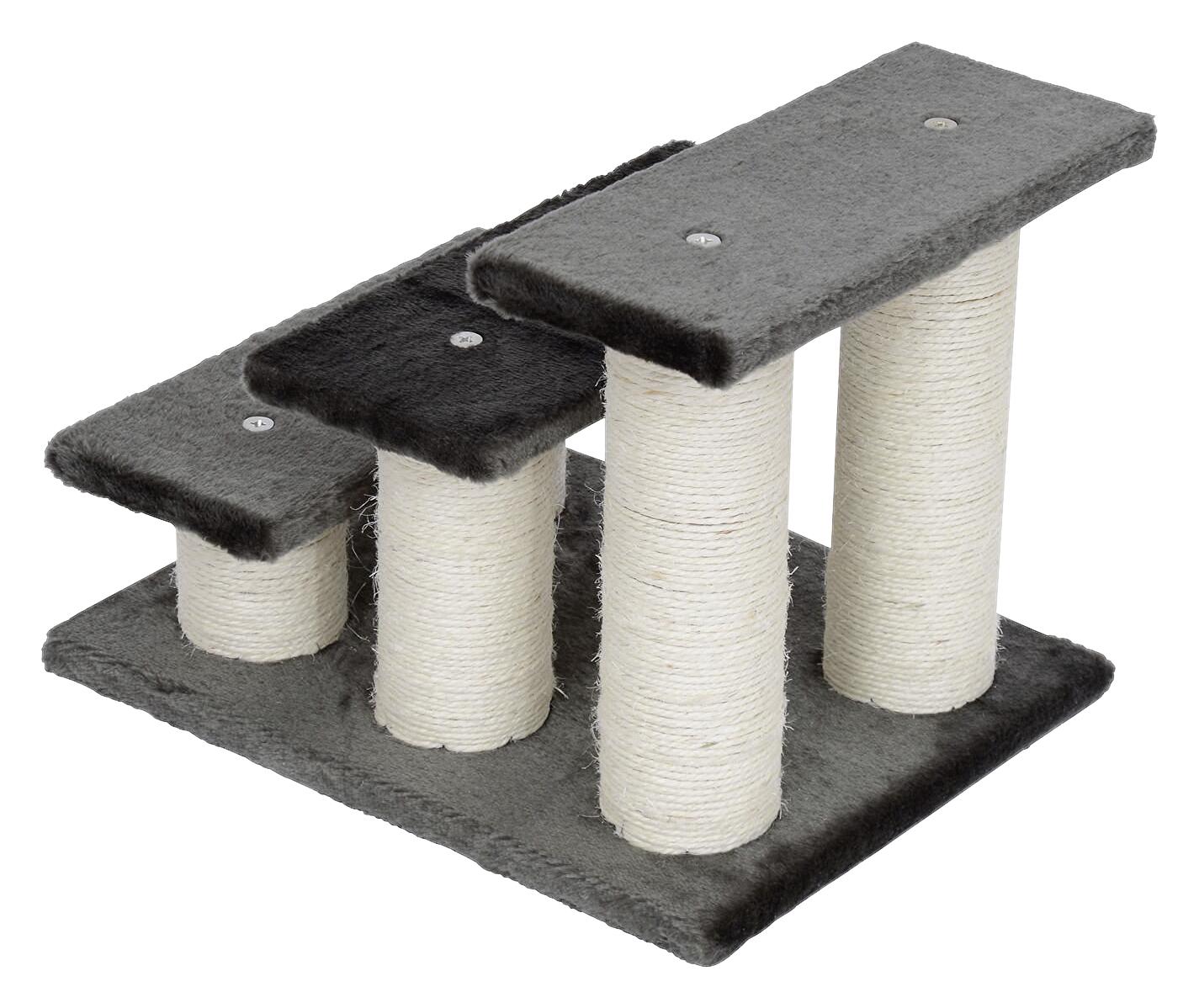 PawHut Katzentreppe grau Spanplatte B/H/L: ca. 35x34x45 cm