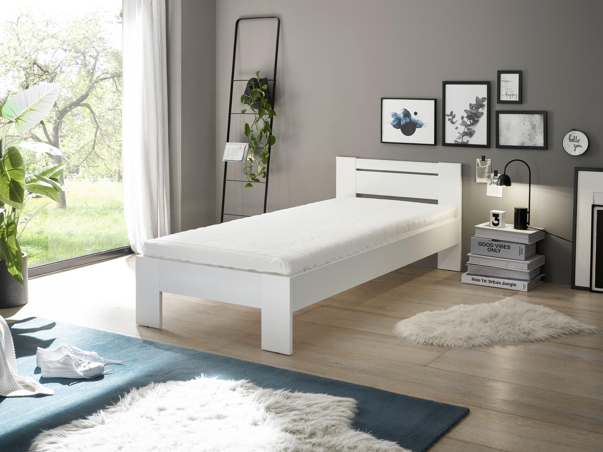 Futonbett Cannes weiß Liegefläche B/L: ca. 90x200 cm