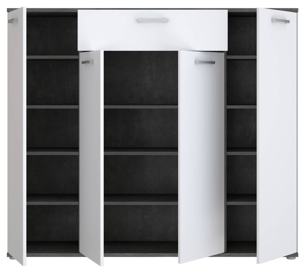 Kommode Beton dunkel Optik weiß B/H/T: ca. 139x121x35 cm