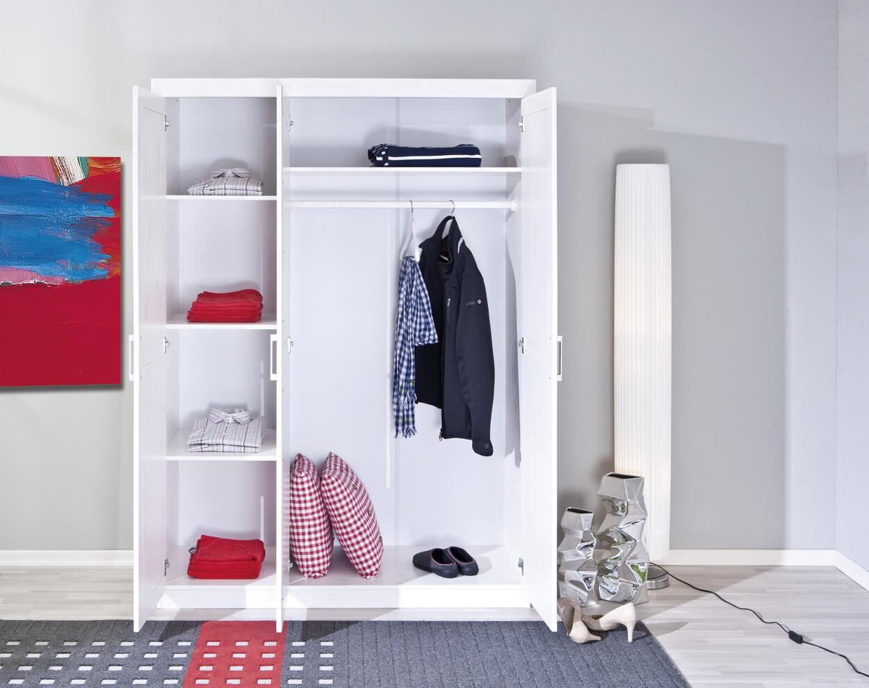 Kleiderschrank Magnus weiß B/H/T: ca. 140x190x55 cm