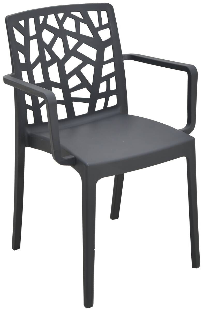 POCOline Stapelstuhl Florenz dunkelgrau Kunststoff B/H/L: ca. 53x82x55 cm