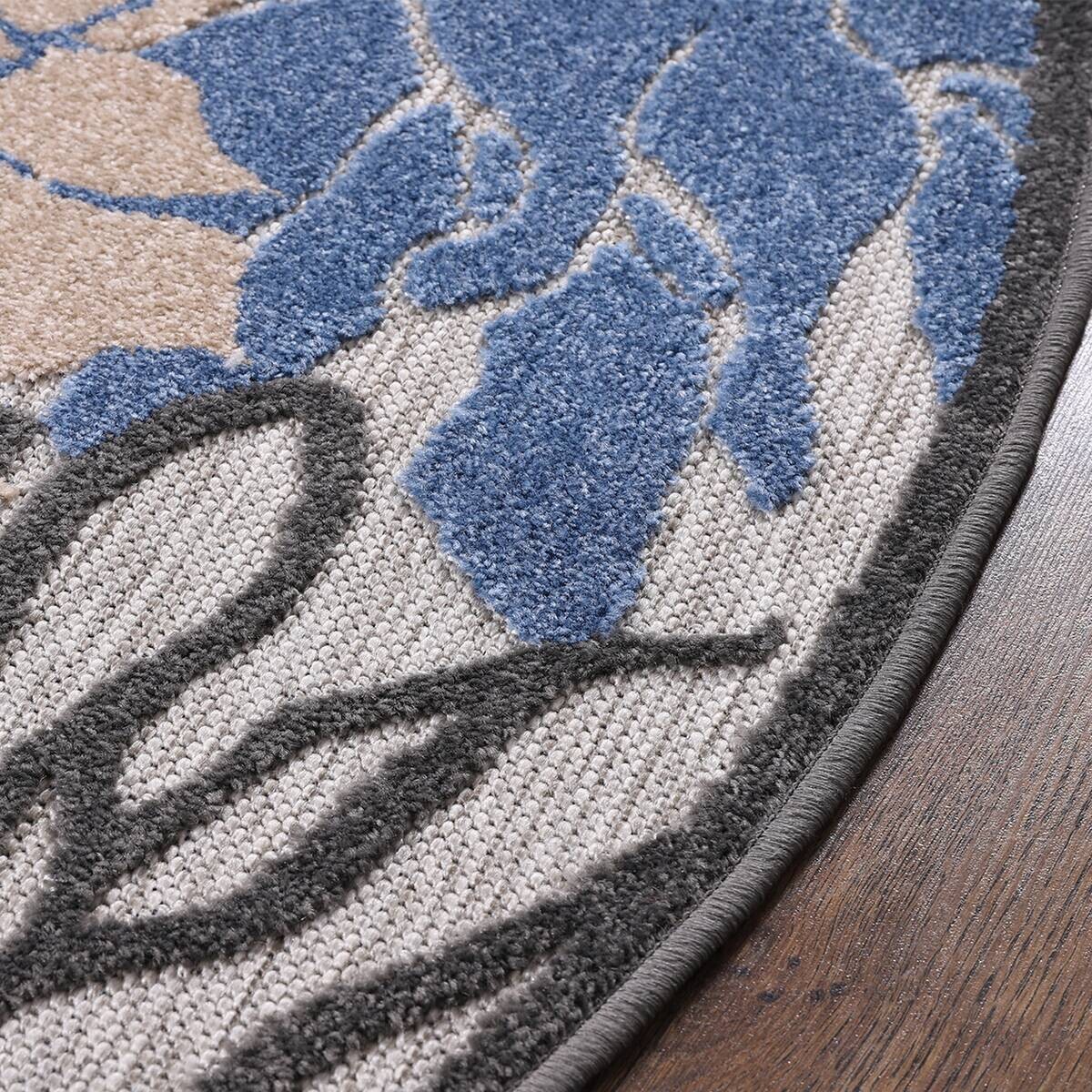 Sanat Outdoorteppich FLORAL grau B/L: ca. 150x150 cm