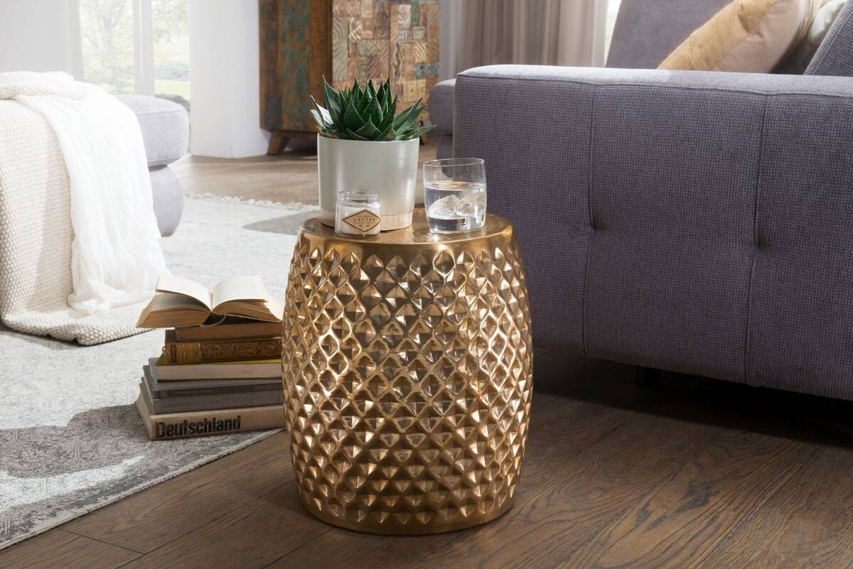 Beistelltisch gold Aluminium B/H/T: ca. 32x42x32 cm