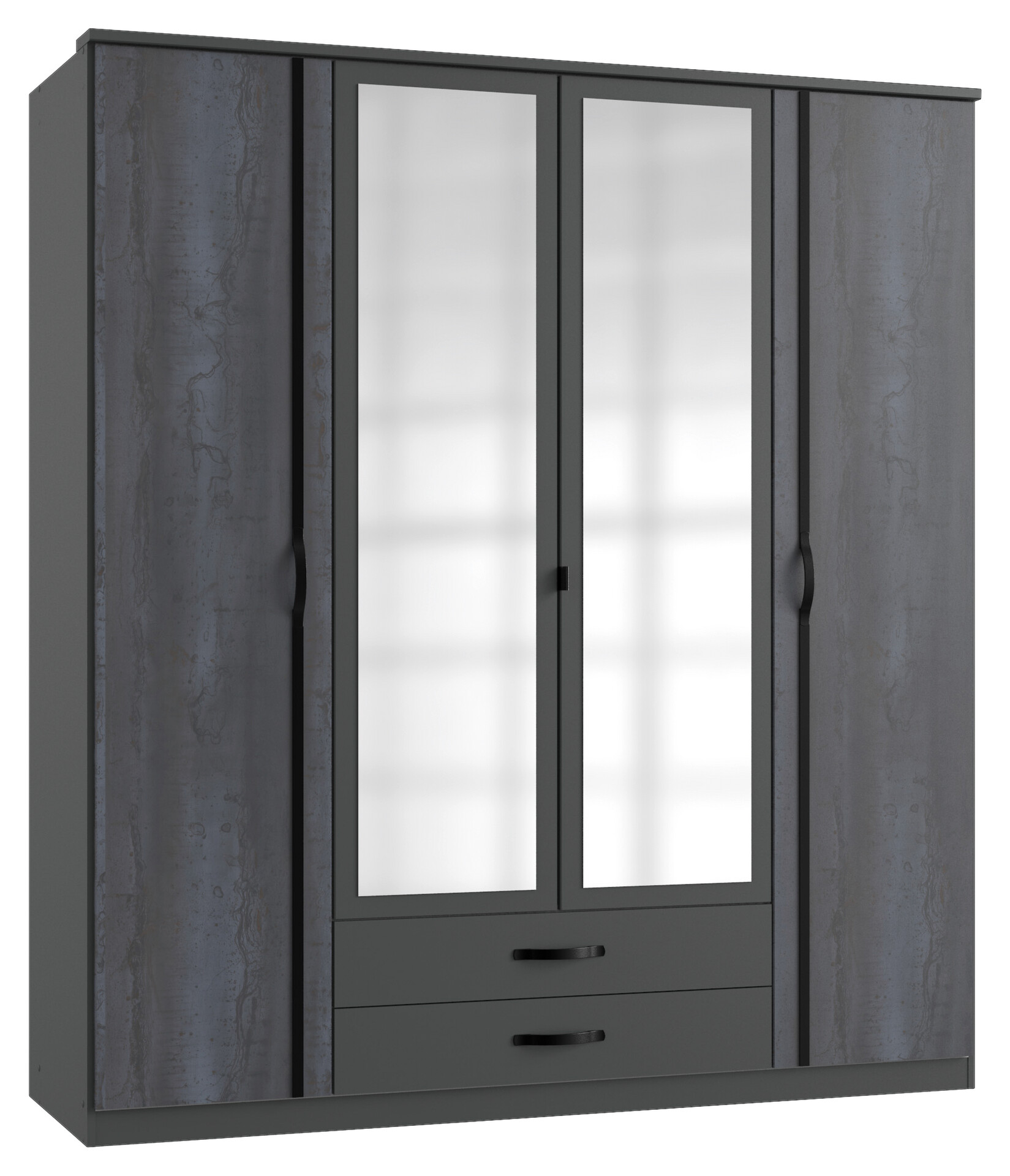 Kleiderschrank Duo2 Digi-Steel Optik Graphit B/H/T: ca. 179x199x58 cm