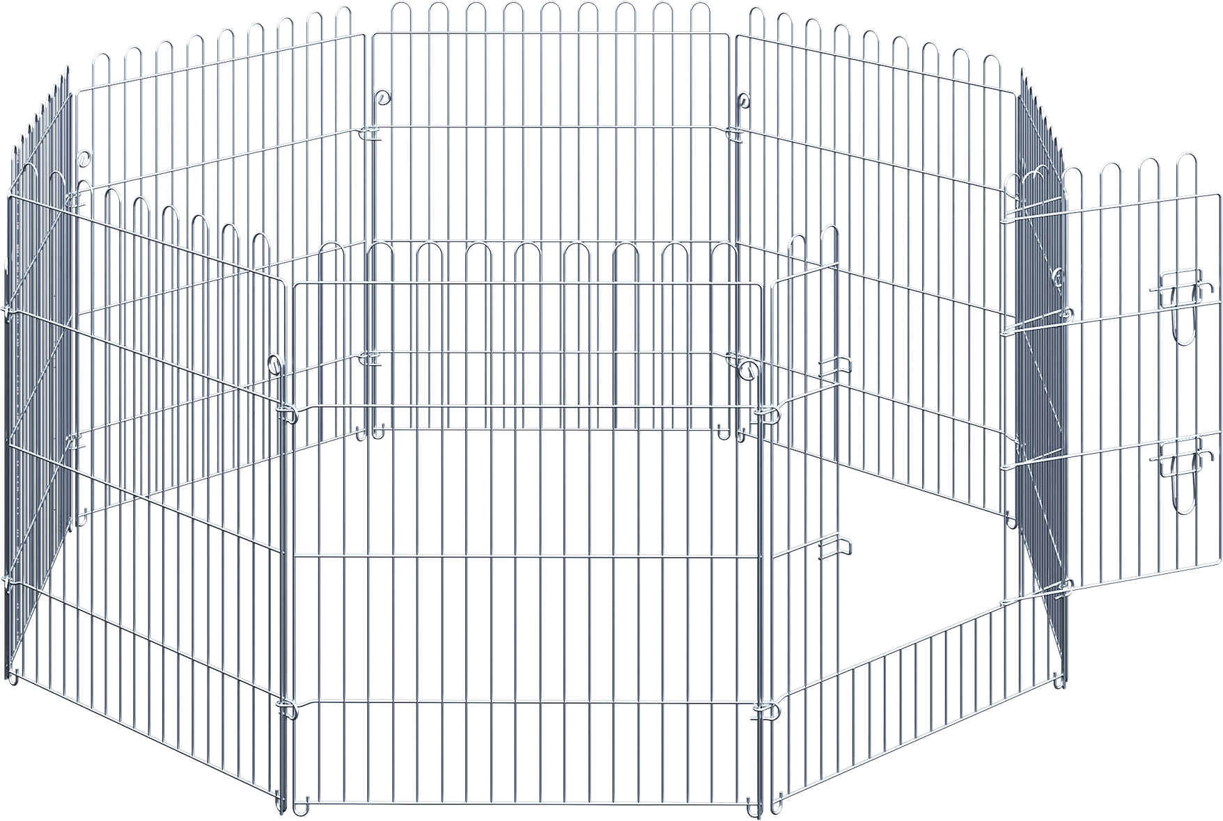 PawHut Freilaufgehege silber Metall