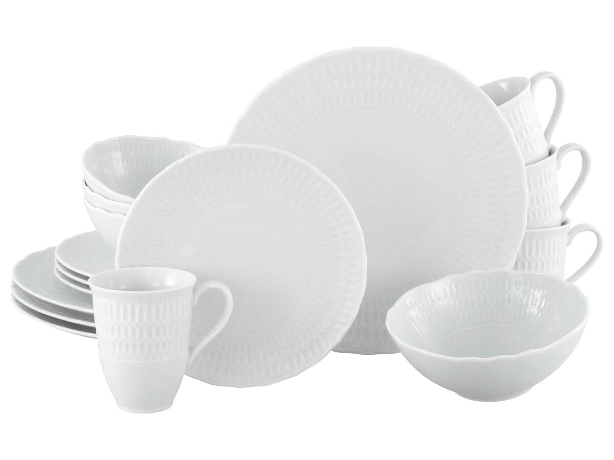 CreaTable Kombiservice Sofia weiß Porzellan 16 tlg.