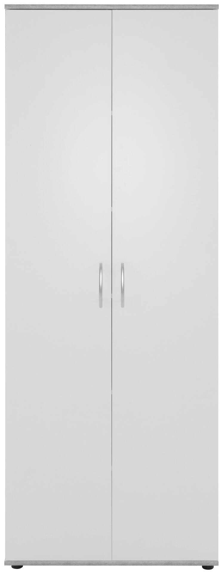 Mehrzweckschrank Andy 3 Beton Optik weiß B/H/T: ca. 70x187x34 cm