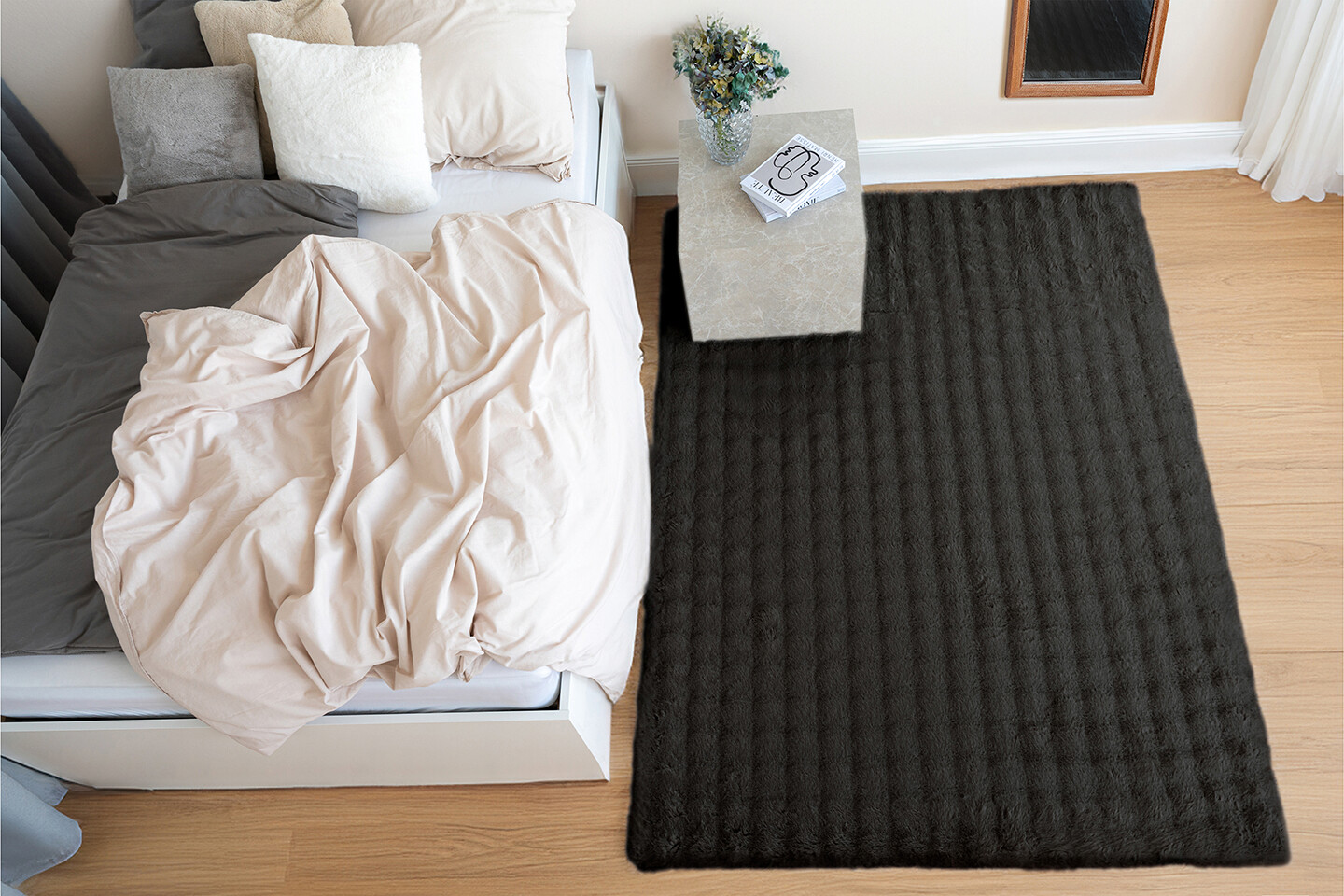 Padiro Hochflorteppich Hailey 125 schwarz B/H/L: ca. 200x3x290 cm